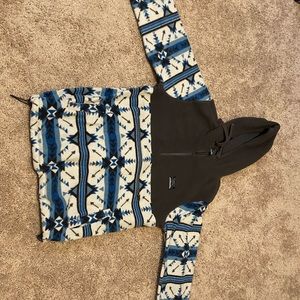 Gray printed half zip